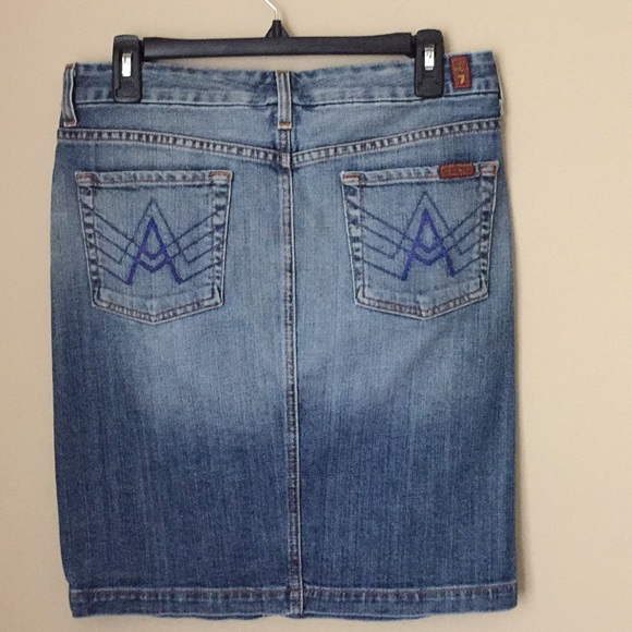 7 FOR ALL MANKIND denim slit front open skirt - Picture 4 of 6